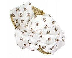 BabyLux Mousseline Decentje met Kussentje Zomer - 100x75cm - Beertjes