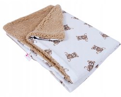 BabyLux Muslin & Teddy Fleece Deken 100x75 cm - Dubbelzijdig
