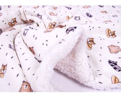 BabyLux Muslin & Teddy Fleece Deken 100x75 cm - Dubbelzijdig