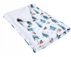 BabyLux Muslin & Teddy Fleece Deken 100x75 - Dubbelzijdig & Zacht