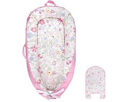 Babynesthoes - Ligbed hoes - Comfort voor baby - Machinewasbaar - 2969 x 239 cm - Paars Bloemetje