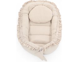 Babynestje - FRILL - Babynest SET met kussen - Beige