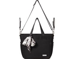 Babyono CARMEN luiertas voor kinderwagen – zwarte mommy bag met verschoonmat – 9 vakken – stijlvolle verzorgingstas