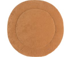 Baby's Only Boxkleed rond Sense - Parklegger - Speelkleed - Caramel - Ø95 cm - Zachte rib corduroy stof - Extra dik - Boxmatras - Tweezijdig te gebruiken