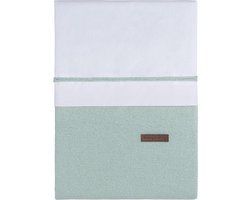 Baby's Only Gebreid baby dekbedovertrek ledikant - baby deken Sparkle - Goud-Mint Mêlee - 100x135 cm - Met subtiel glittertje