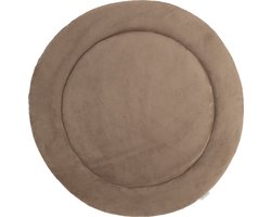 Baby's Only Gebreid boxkleed rond Cozy - Parklegger - Speelkleed - Boxmatras gemaakt van teddystof - Clay - Ø90 cm - Extra dik - Boxmatras - Tweezijdig te gebruiken
