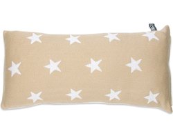 Baby's Only Gebreid sierkussen babykamer Star - Beige/Wit - 60x30 cm - Inclusief kussenvulling