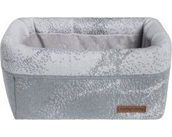 Baby's Only Gebreide commodemandje - Opbergmandje - Commode organizer - Babykamer accessoires Marble - Grijs/Zilvergrijs