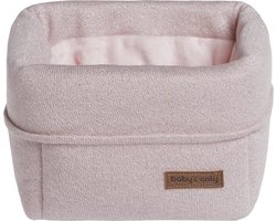 Baby's Only Gebreide commodemandje - Opbergmandje - Commode organizer - Babykamer accessoires Sparkle - Zilver-Roze Mêlee - Met subtiel glittertje