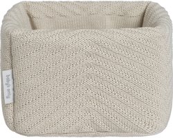 Baby's Only Gebreide commodemandje - Opbergmandje met visgraatmotief - Commode organizer - Babykamer accessoires Grace - Warm Linen