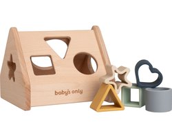 Baby's Only Houten vormenstoof huis met siliconen figuurtjes - Baby puzzel - Baby speelgoed - Earth - Baby cadeau