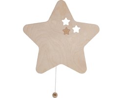 Baby's Only Houten wandlamp babykamer & kinderkamer - Ster - Wonder - Bruin - FSC-keurmerk - Duurzame ledverlichting - 25.000 branduren - Eenvoudig aan de muur te bevestigen