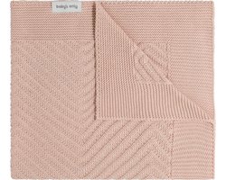 Baby's Only Newborn deken Grace - Baby deken met visgraat motief - Babydeken uit katoen en acryl - Voor de eerste 3 maanden - Blush - 65x75 cm