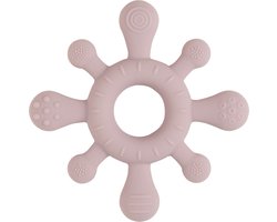 Baby's Only Siliconen baby bijtring - Bijtspeeltje blossom - Oud Roze - Baby cadeau
