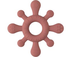Baby's Only Siliconen baby bijtring - Bijtspeeltje blossom - Stone Red - Baby cadeau