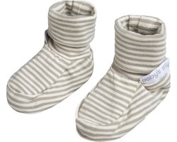 Baby's Only Slofjes Stripe - Baby Schoentjes - Baby Sokjes - Urban Green - 0-3 mnd - 100% ecologisch katoen - GOTS
