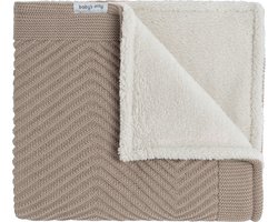 Baby's Only Wiegdeken Grace teddy - Baby deken gemaakt uit katoen en acryl - Visgraatmotief - Herfst en winter deken - 2.4 TOG - 70 x 95 cm - Beige