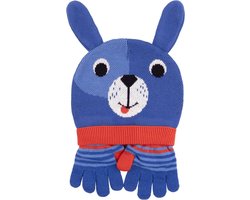Babyset Muts en Handschoenen - Kinderaccessoires Set - Babyverzorging - Meerkleurig Hond Design - 3-5 Jaar - Multicolor