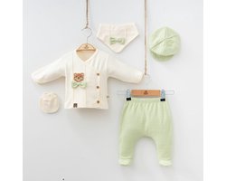 Babysetje 5-delig - Newborn kleding set / jongens - kraamcadeau - bear - baby set- baby kleding set - maat 56-62 kleding set
