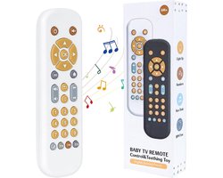 Babysimulatie-TV-Afstandsbediening Speelgoed - Verstelbaar Volume Baby Vroeg Educatief Speelgoed - Baby Speelgoed Sensorische Afstandsbediening Voor Kinderen Van 1, 2 En 3 Jaar (Wit)