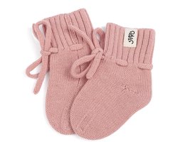 Babyslofjes newborn - 100% Merino wol – roze - slofjes voor je baby, dreumes en peuter voor jongens en meisjes - 0-3 Maanden (9,5cm) - schoenmaat 16-17