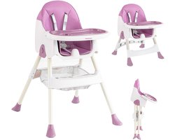 Babystoel Kinderstoel - Eetstoel Baby - Veilig Eten - Inklapbaar Verstelbaar - Tot 15 kg - Lila