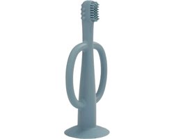 Babytandenborstel - doorkomende tandjes - tandvlees massage - baby/peuter - silicone - Blauw - 2 stuks