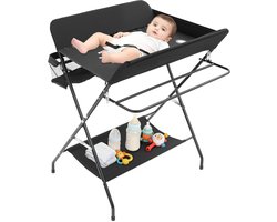 Babyverschoontafel Wickeltafel Opvouwbare Commode Zwart Verzorgingstafel Voor Baby Tot 12 Maanden
