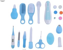 Babyverzorgingsset 20 delige set-Inclusief Baby Nagelvijl - Elektrische Nagelvijl care set - Baby Geschenkset -Newborn Care set-Kraamcadeau -Jongen -Baby-Blauw