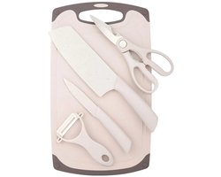Babyvoeding Bereidingsset 5-in-1 – Snijplank – Kindermessen – Veiligheidsschaar – Dunschiller – Baby Led Weaning – Voedselveilig