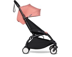 BABYZEN YOYO2 Kinderwagen (Zwart Frame met Ginger 6+ Kleurenpakket) - Inclusief Harnas, Rugleuning, Kapverlengingen, Schouderband, Opbergtas, Zitkussen en Bijpassende Kap