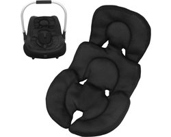 babyzitje voor pasgeborenen, inzetstuk voor babyzitje, zacht zitkussen voor babyzitje, comfortabel en ademend, autostoelkussen voor kinderwagen, hoge stoel (zwart)