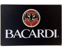 Bacardi logo horizontaal Reclamebord van metaal METALEN-WANDBORD - MUURPLAAT - VINTAGE - RETRO - HORECA- BORD-WANDDECORATIE -TEKSTBORD - DECORATIEBORD - RECLAMEPLAAT - WANDPLAAT - NOSTALGIE -CAFE- BAR -MANCAVE- KROEG- MAN CAVE