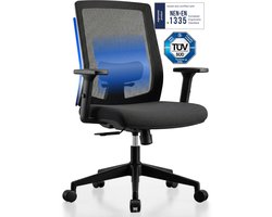 Backerz Ergonomische Bureaustoel - Bureaustoelen voor Volwassenen tot 140kg - Low Back Office Chair - NEN-EN1335 - Zwart