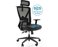Backerz Ergonomische Bureaustoel - Bureaustoelen voor Volwassenen - Volledig Verstelbaar, NEN-EN1335 gecertificeerd tot 150kg - Office Chair - Gamestoel - Motion Mesh, Zwart
