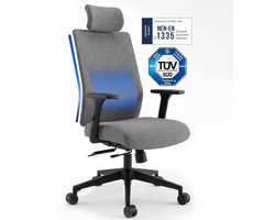 Backerz Fabric Ergonomische Bureaustoel - Bureaustoelen voor Volwassenen tot 160kg - Office Chair NEN-EN1335