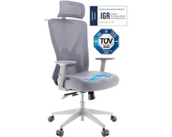 Backerz Mesh Ergonomische Bureaustoel Wit - Bureaustoelen voor Volwassenen tot 150kg - Office Chair NEN-EN1335