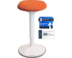 Backerz Wiebelkruk - Ergonomische Wiebel Stoel hoogte 40-60cm - Balanskruk - Zit Sta kruk - Zadelkruk Oranje