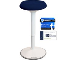 Backerz Wiebelkruk - Ergonomische Wiebel Stoel hoogte 55-80cm - Balanskruk - Zit Sta kruk - Zadelkruk Blauw