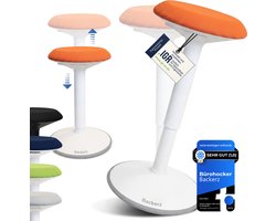 Backerz Wiebelkruk - Ergonomische Wiebel Stoel hoogte 55-80cm - Balanskruk - Zit Sta kruk - Zadelkruk Oranje