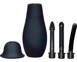 Bad Kitty – Multi Anaal Douche met 3 Verschillende Opzet Stukken voor een Heerlijk Anaal Avontuur – Zwart