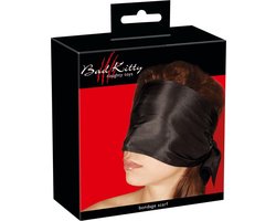 Bad Kitty - Satijnen Bondage Blinddoek Licht Transparant – Zwart