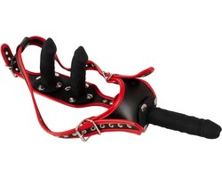 Bad Kitty Triple Voorbind Dildo - Inclusief 3 Dildo's - Vaginale en Anale Dildo voor Draagster - Stijlvolle look en Verstelbaar - Maat S/M