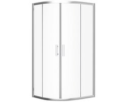 Bad Land HELA douchecabine kwartrond zilver 90 x 90 x 190 cm helder glas