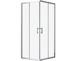 Bad Land HELA douchecabine vierkant zilver 80 x 80 x 190 cm helder glas