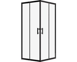 Bad Land HELA douchecabine vierkant zwart 80 x 80 x 190 cm helder glas