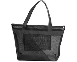 Bad Sauna Tas Organisator - Mesh Douchetas - Outdoor Buitenspeelgoed - Draagtas voor Strand, Fitness, Reizen - 45x38 cm - Zwart
