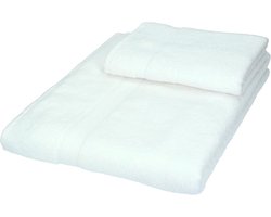 Bad textiel set - Handdoek en douchelaken - Comfortabel na bad - Zacht en absorberend - 100x200cm - Wit
