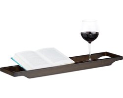 Badbrug van bamboe - HxBxD: 4 x 65 x 15 cm - Bruin met lak