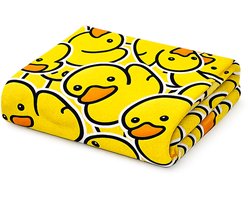 Badeendjes Strandhanddoek 150 x 100 cm – Polyester badhanddoek – Gele Duck Print
